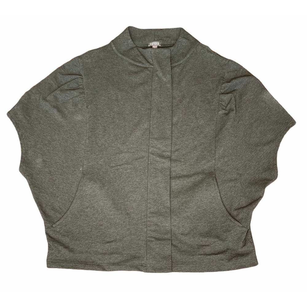 Lilla P Grey Zip Front Top Size Medium
